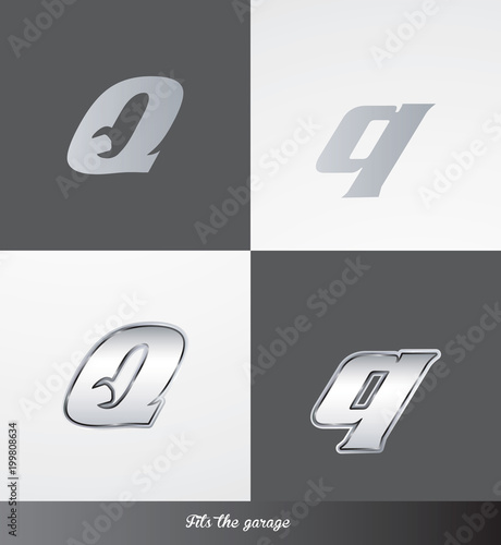 eps Vector image: initials (Q) Fits the garage logo