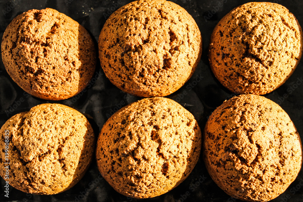 Cookies on a baking sheet in the oven Cookies on a baking sheet in the oven
