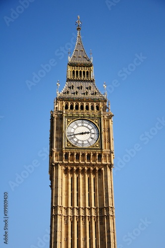 Close up of the clock face of Big Ben in Westminster, London, UK.