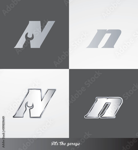 eps Vector image: initials (N) Fits the garage logo