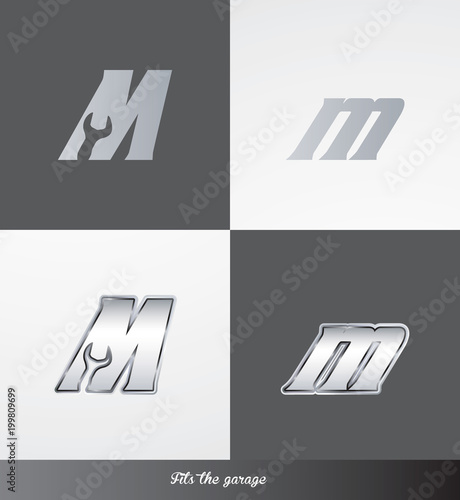 eps Vector image: initials (M) Fits the garage logo