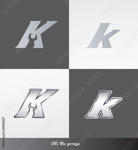 eps Vector image: initials (K) Fits the garage logo