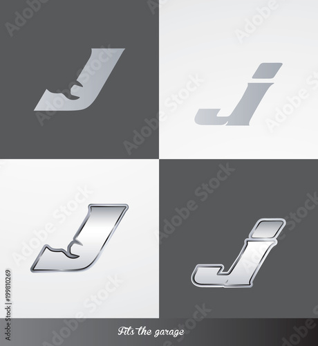 eps Vector image: initials (J) Fits the garage logo