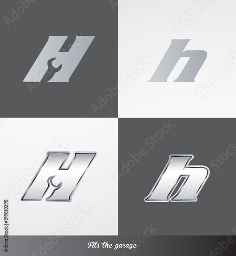 eps Vector image: initials (H) Fits the garage logo