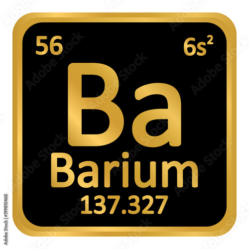 Periodic table element barium icon.