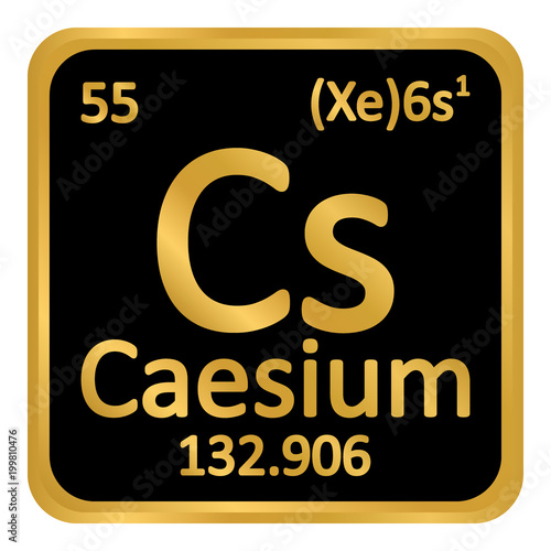 Periodic table element caesium icon.
