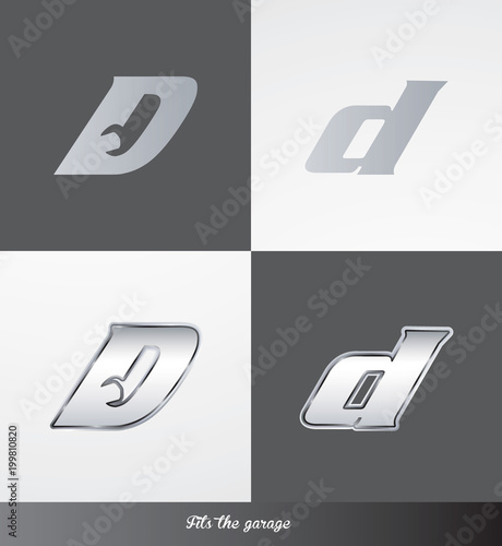 eps Vector image: initials (D) Fits the garage logo