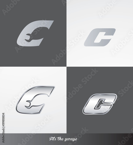 eps Vector image: initials (C) Fits the garage logo