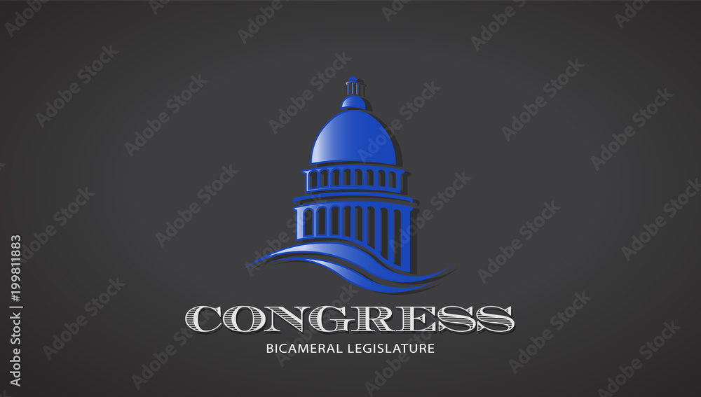 Congress Capitol Icon. Vector Deisgn