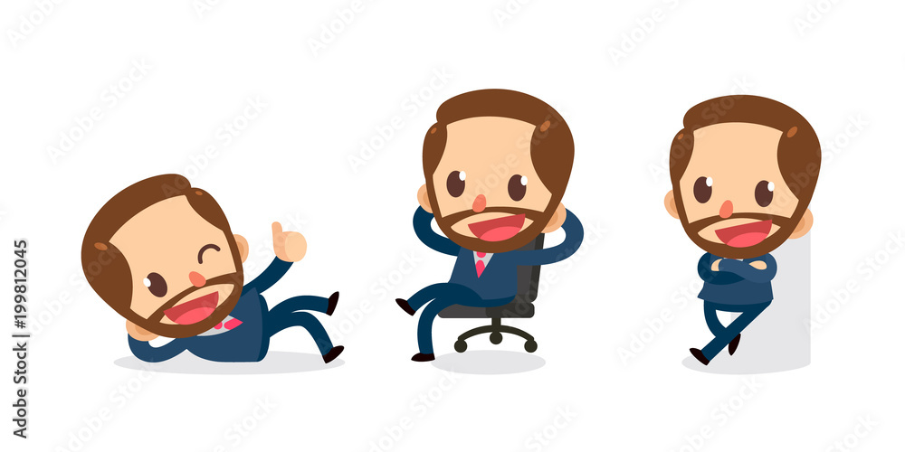 Set of Tiny businessman character in actions. Relax time. Set of Tiny businessman character in actions. Relax time.