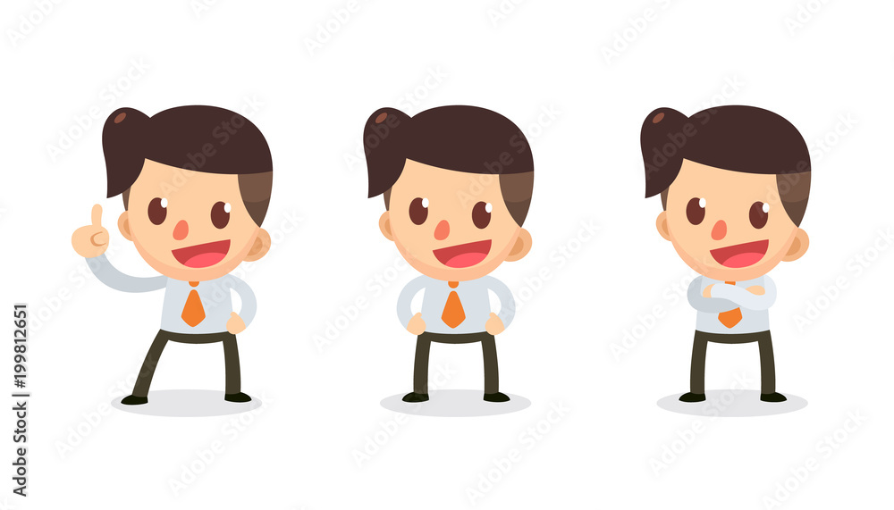 Set of Tiny businessman character in actions. Thinking. Set of Tiny businessman character in actions. Thinking.