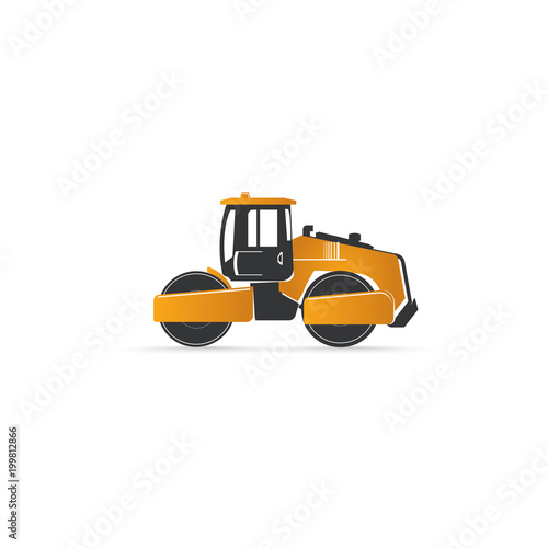 Asphalt compactor in vector.