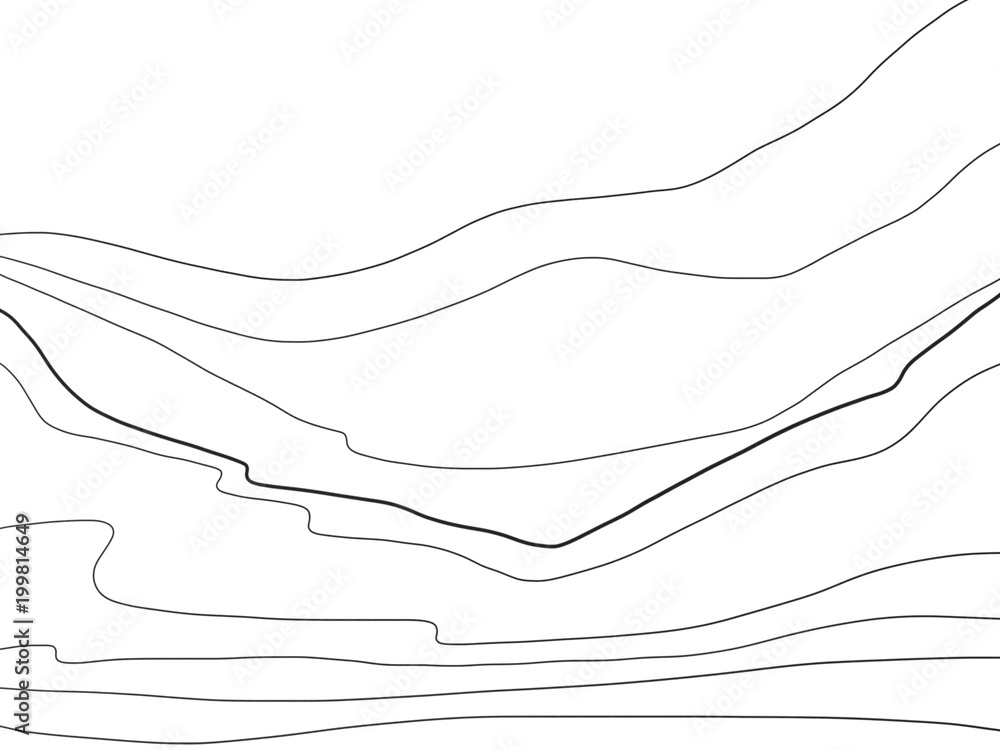 Abstract hand drawn view of mountain lines in black color on white background, isolated illustration painted by pencil ink on canvas, high quality Abstract hand drawn view of mountain lines in black color on white background, isolated illustration painted by pencil ink on canvas, high quality