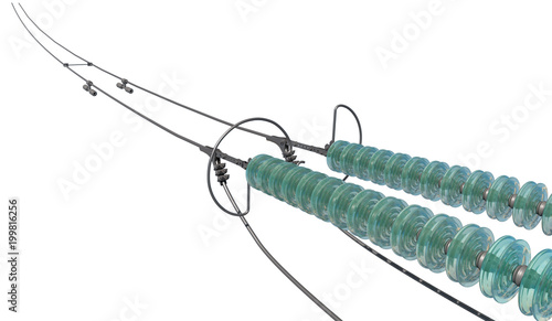 Foto 3d illustration support wires insulators