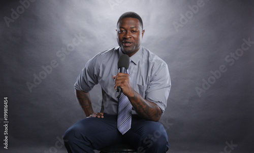 African American on the mic
