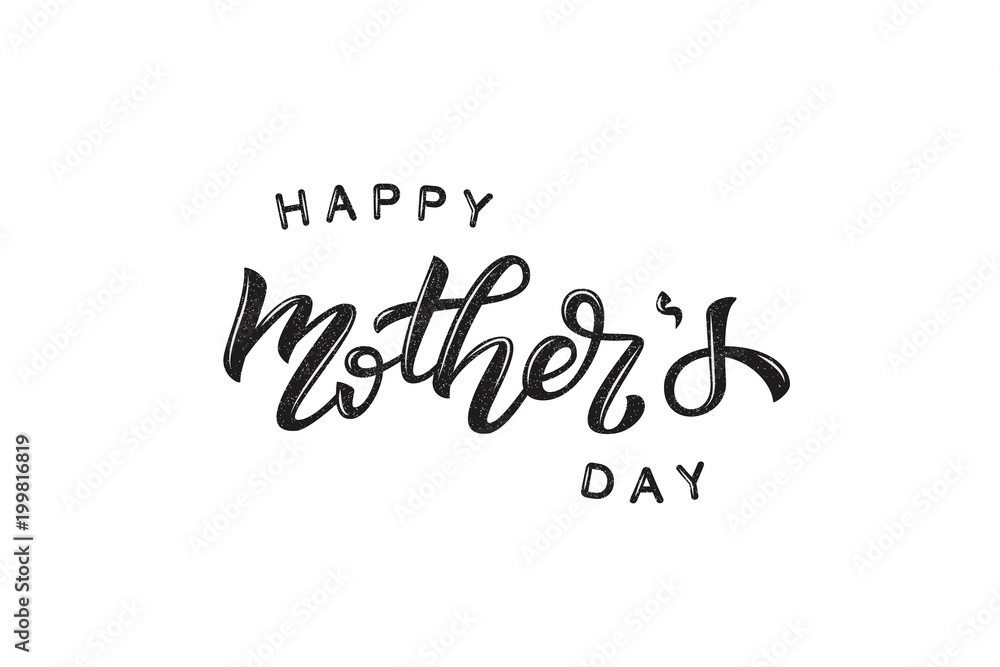 Vector realistic isolated lettering for Mother's Day with vintage grunge texture logo for decoration and covering on the white background. Concept of Happy Mother's Day. Vector realistic isolated lettering for Mother's Day with vintage grunge texture logo for decoration and covering on the white background. Concept of Happy Mother's Day.