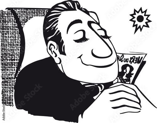 Relaxed man, Retro Vector Illustration