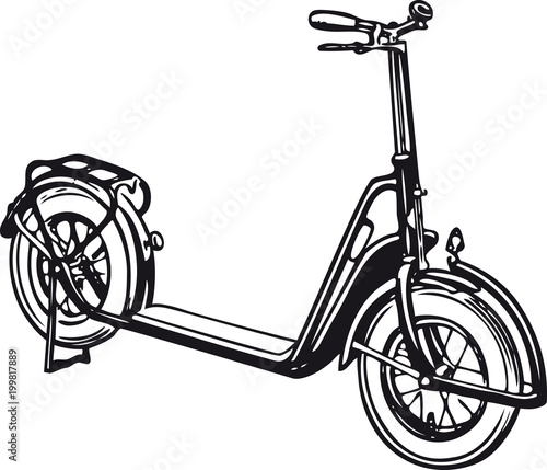 Scooter, Retro Vector Illustration