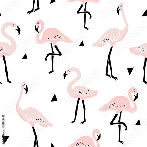 Foto zasłona plaża flamingo modny lato
