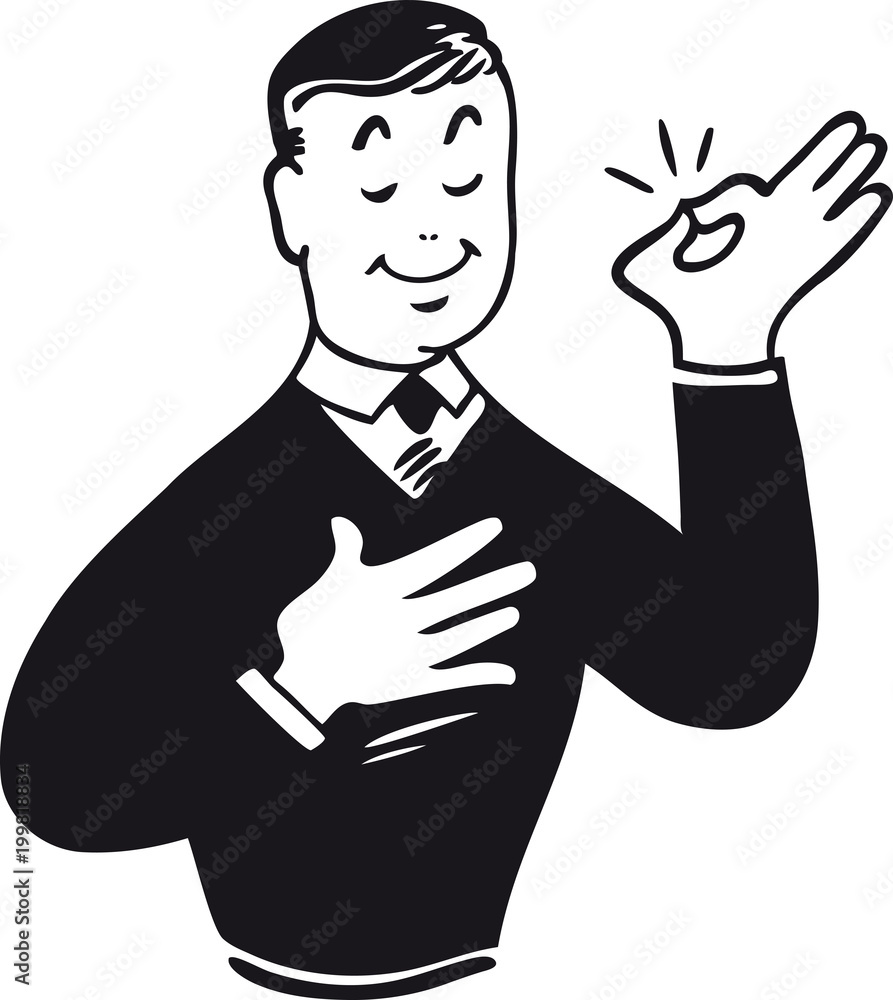 Self-confident Retro man, Retro Vector Illustration Self-confident Retro man, Retro Vector Illustration