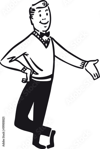 Self-confident Retro Ben, Retro Vector Illustration