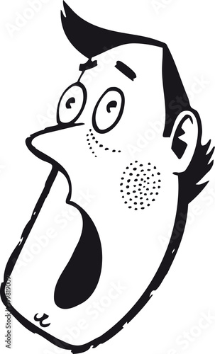 Frightened man, Retro Vector Illustration