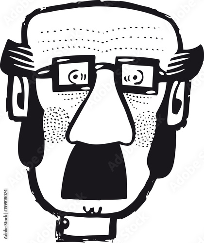 Surprised teacher, Retro Vector Illustration