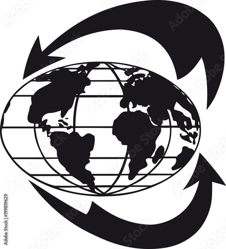 Global economy, Retro Vector Illustration
