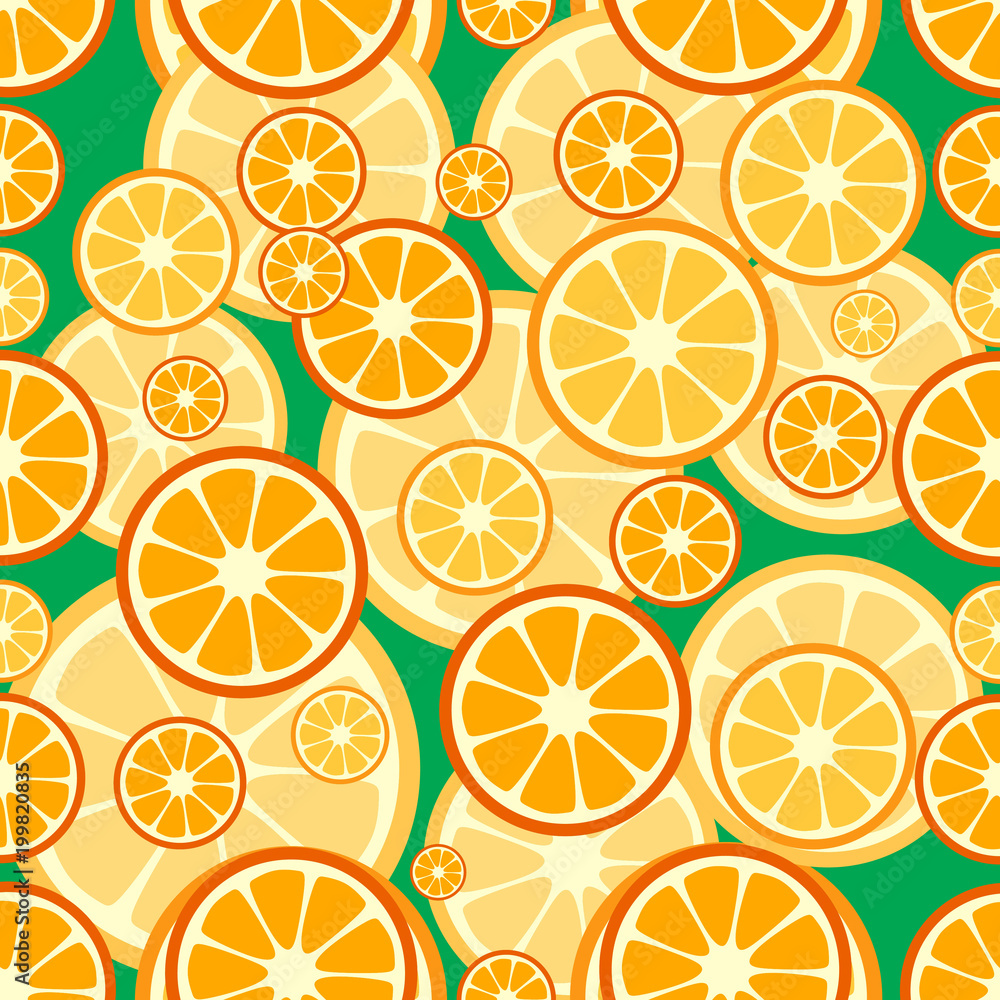 seamless pattern orange fruit