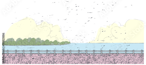 This illustration is a common natural landscape.