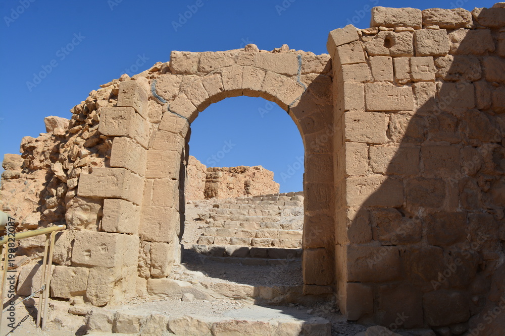 The Byzantine Gate from the old city of Masada in Israel