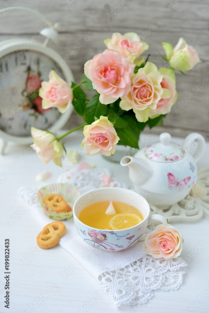 Still life with cup of tea Still life with cup of tea