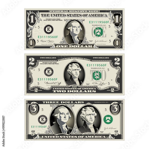 In this graphic, the 1 and 2 dollar bills are mereged to make a 3 dollar bill. Use in a variety of ways.  