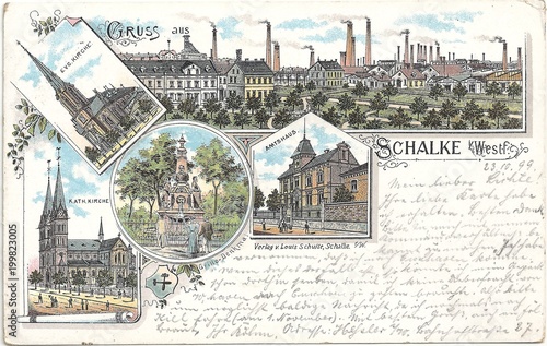 Gruss aus Schalke 1899 (original gelaufene Postkarte)