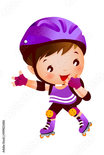 Boy on rollerblades  