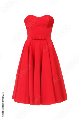 Fototapete Red dress  isolated on white background.