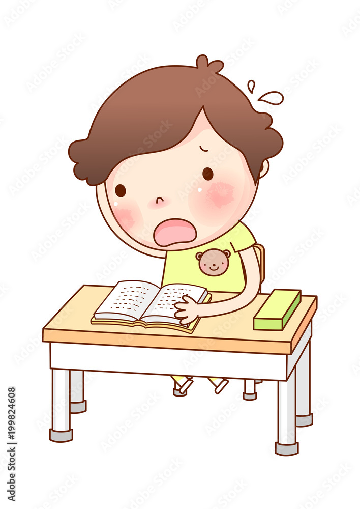 Portrait of Boy studying