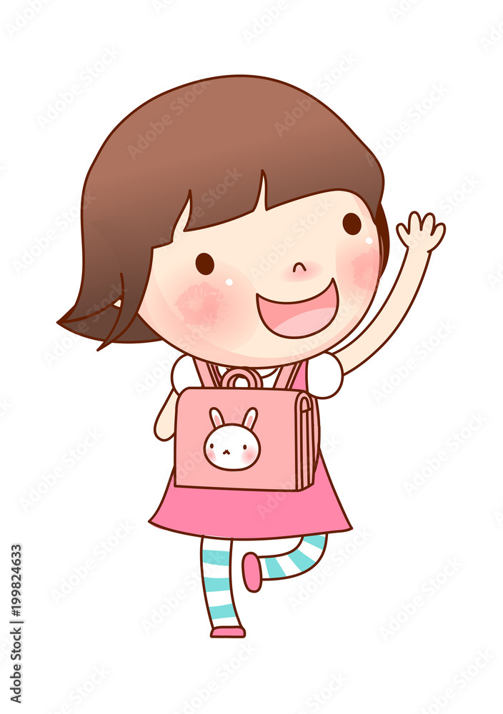 Portrait of girl with school bag Portrait of girl with school bag