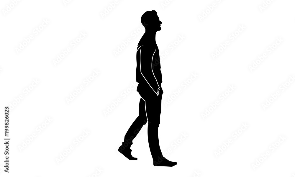 Sketch of walking man turned to look back, Hand drawn illustration Stock  Vector Image & Art - Alamy