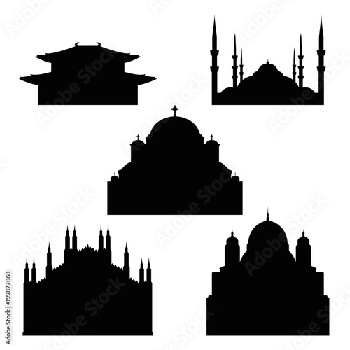 Temples vector set