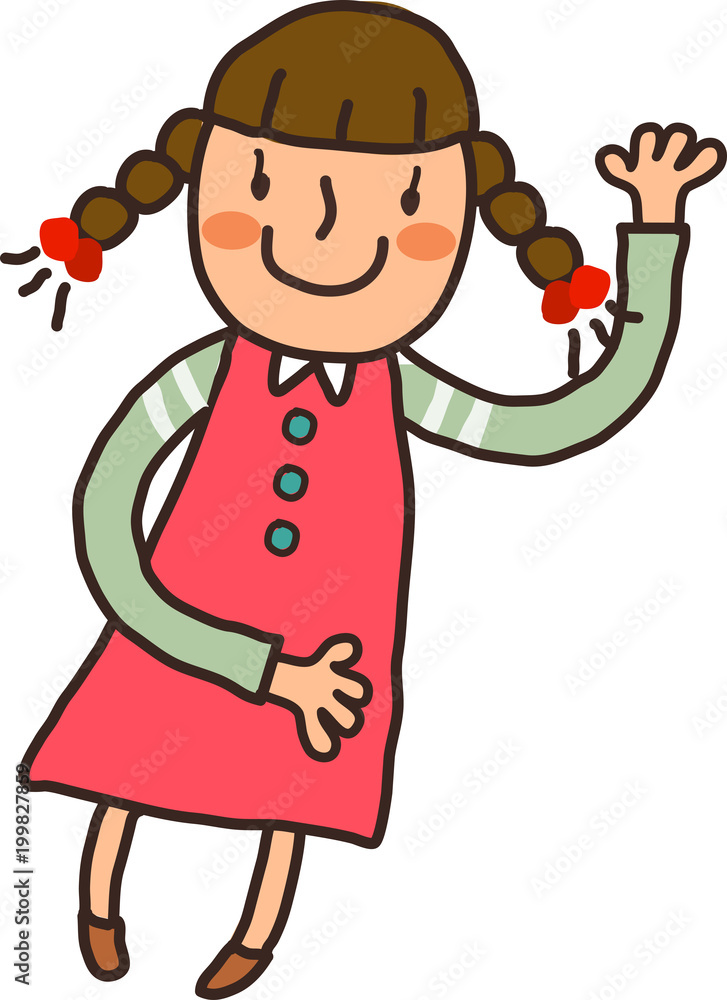 side view of girl standing