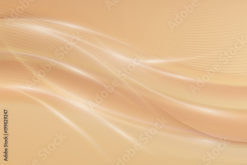 Beige abstract background with flashes of light and soft waves.