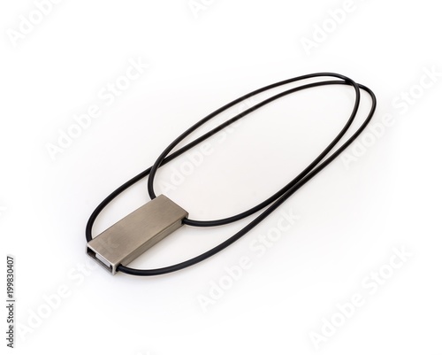 Silver necklace isolated on a white background 