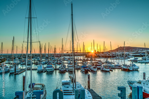 Lanzarote - Sonnenuntergang im Yachthafen Rubicon in Playa Blanca.