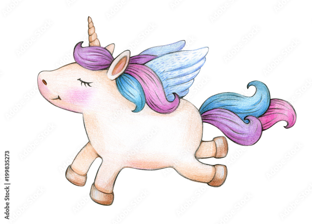 Cute unicorn cartoon, isolated on white. Cute unicorn cartoon, isolated on white.