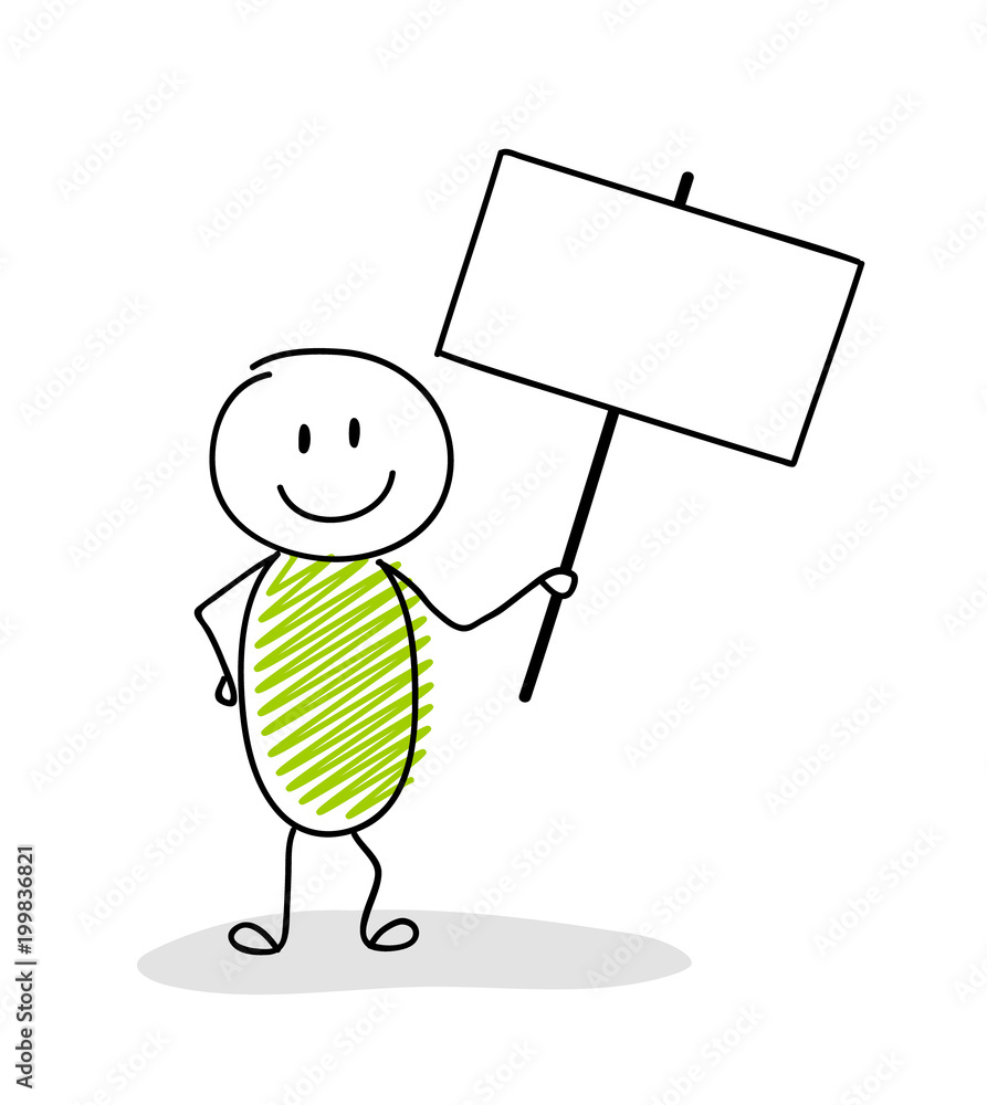 Banner with copyspace - concept with cartoon stickman. Vector. Banner with copyspace - concept with cartoon stickman. Vector.