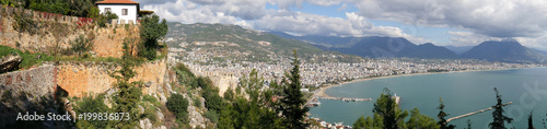 Panorama of the sea and the house, Alanya Turkey