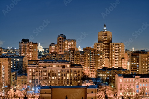 City skyline at night - Moscow, Russia