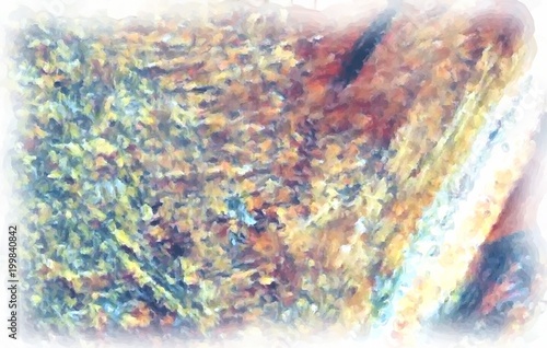 Abstract painting watercolor art. Texture background with white border.
