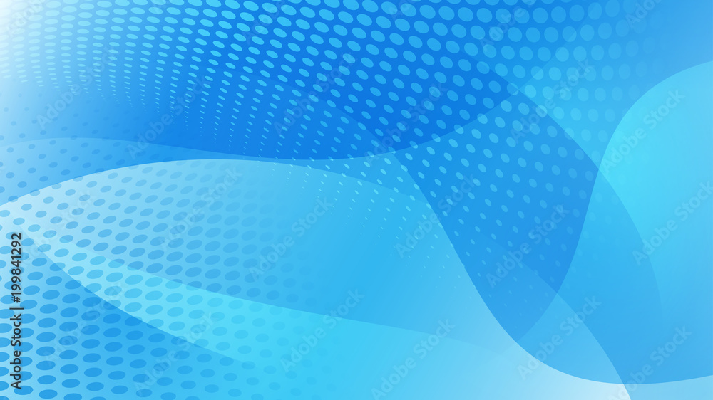 Abstract background of curved lines, curves and halftone dots in light blue colors Abstract background of curved lines, curves and halftone dots in light blue colors